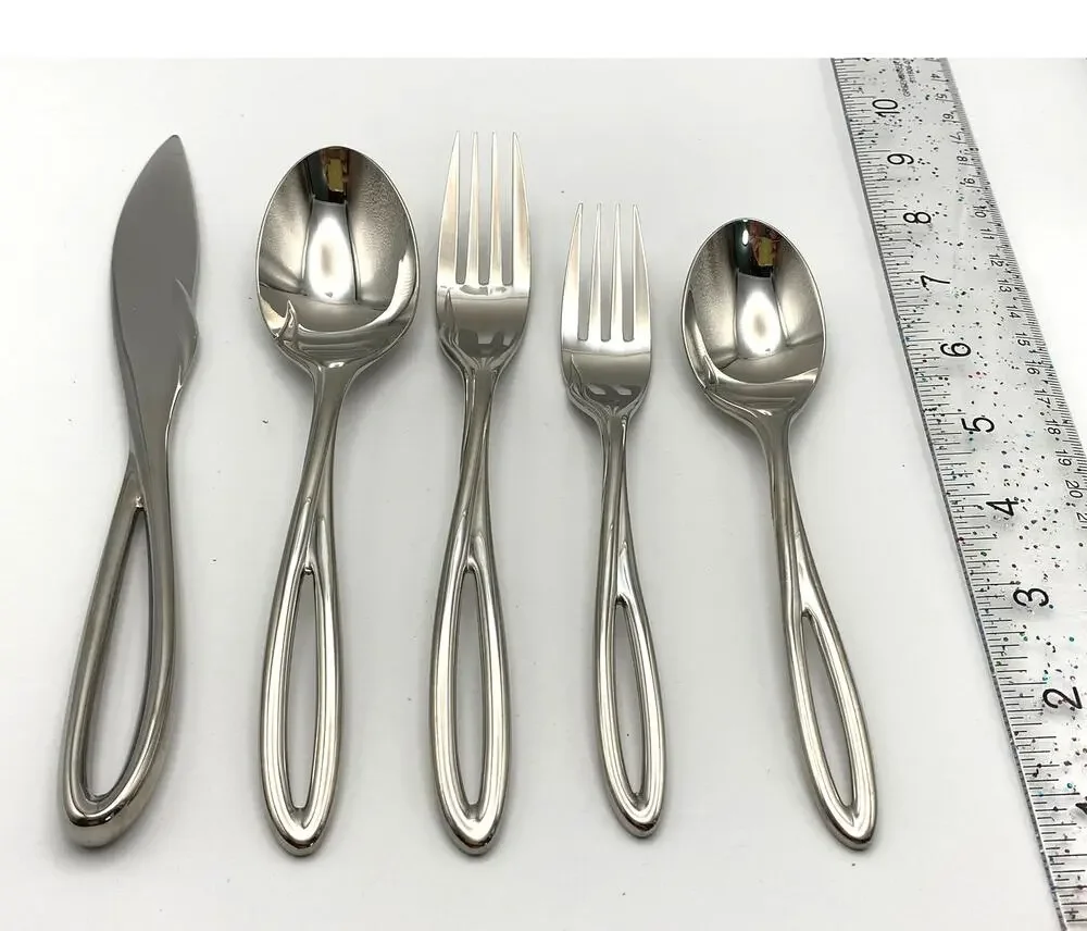 Yamazaki L'Fleur 5 Pc Place Setting Stainless Glossy Japan Flatware Replacement